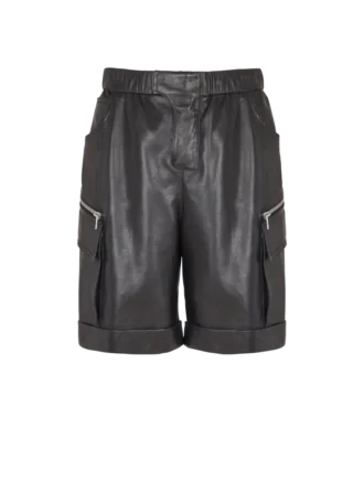 Bermuda cargo in pelle
