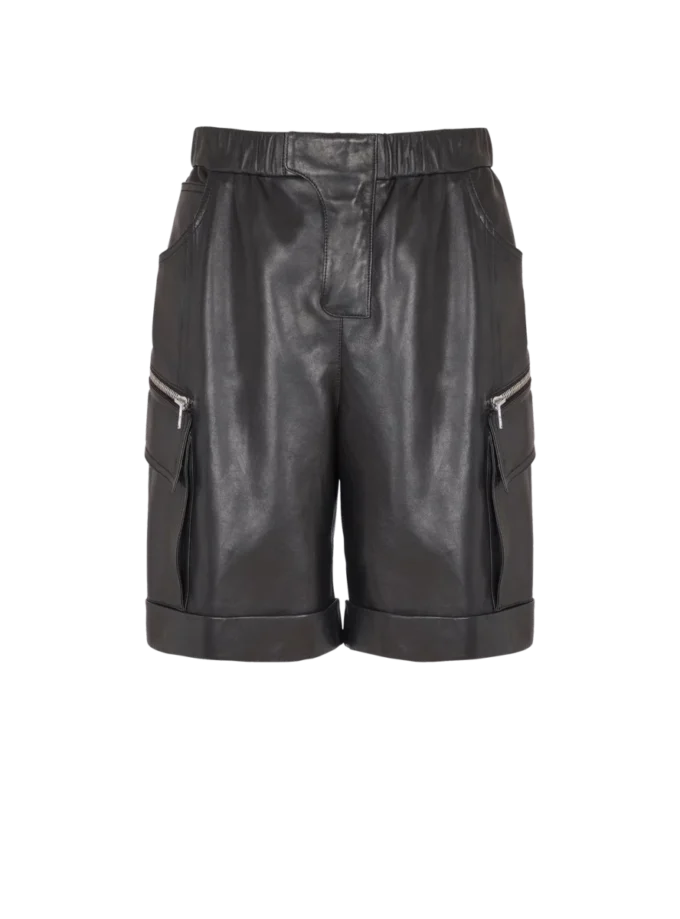 Bermuda cargo in pelle