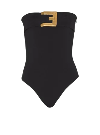 Body bustier in crêpe con cintura