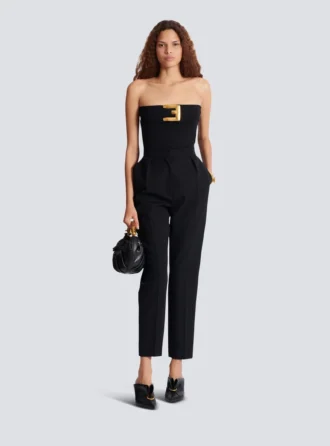 Body bustier in crêpe con cintura