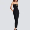 Body bustier in crêpe con cintura Body bustier in crêpe con cintura