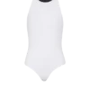 Body in maglia bicolore con monogramma Body in maglia bicolore con monogramma