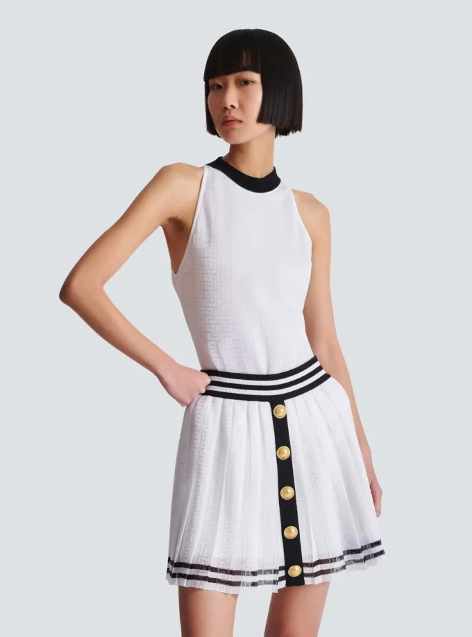 Body in maglia bicolore con monogramma Body in maglia bicolore con monogramma