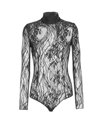 Body in pizzo a maniche lunghe