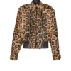 Bomber in pelle stile cavallino con motivo leopardato Bomber in pelle stile cavallino con motivo leopardato