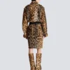 Bomber in pelle stile cavallino con motivo leopardato Bomber in pelle stile cavallino con motivo leopardato