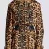 Bomber in pelle stile cavallino con motivo leopardato Bomber in pelle stile cavallino con motivo leopardato