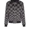 Bomber in raso con ricami in cristallo