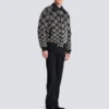 Bomber in raso con ricami in cristallo