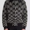 Bomber in raso con ricami in cristallo