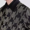 Bomber in raso con ricami in cristallo