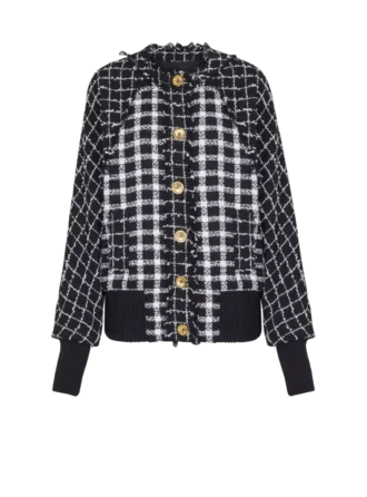 Bomber oversize in tweed misto
