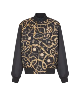 Bomber reversibile stampato con motivo Chaînes