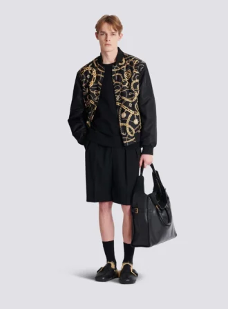 Bomber reversibile stampato con motivo Chaînes