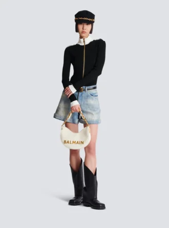 Borsa 1945 Soft Moon in pelle di vitello stropicciata