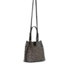 Borsa a secchiello in jacquard e pelle di vitello Borsa a secchiello in jacquard e pelle di vitello