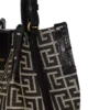 Borsa a secchiello in jacquard e pelle di vitello Borsa a secchiello in jacquard e pelle di vitello