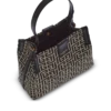 Borsa a secchiello in jacquard e pelle di vitello Borsa a secchiello in jacquard e pelle di vitello