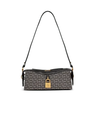 Borsa a tracolla Pulse in jacquard monogramma e pelle di vitello