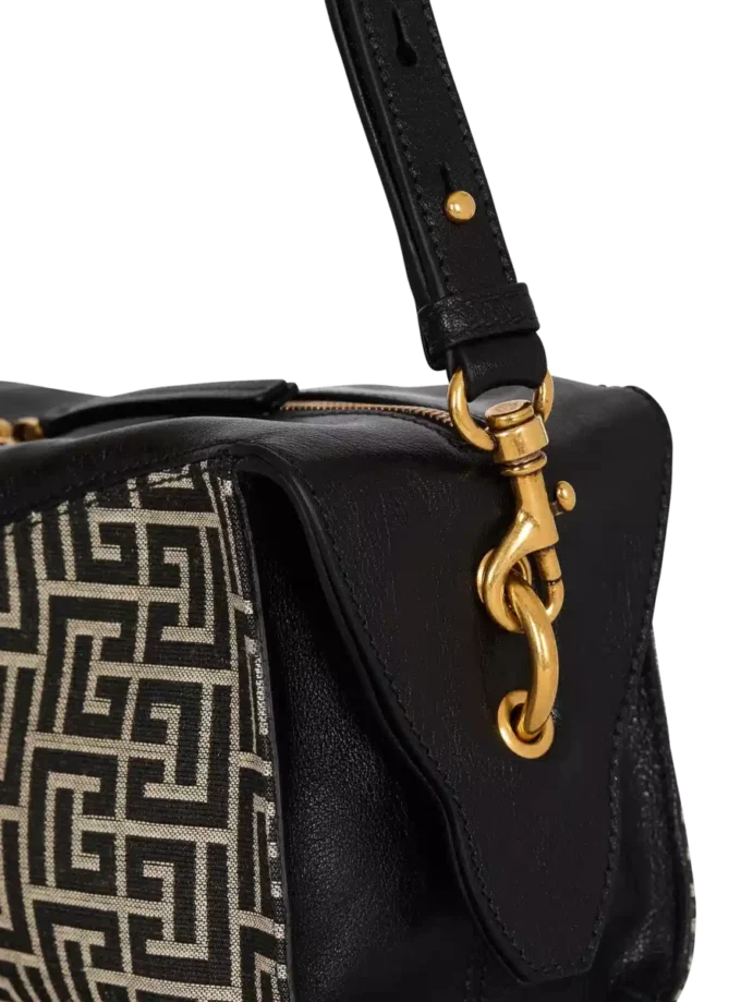 Borsa a tracolla Pulse in jacquard monogramma e pelle di vitello Borsa a tracolla Pulse in jacquard monogramma e pelle di vitello