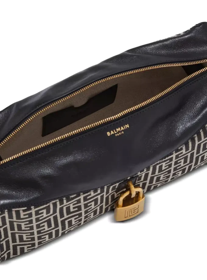 Borsa a tracolla Pulse in jacquard monogramma e pelle di vitello Borsa a tracolla Pulse in jacquard monogramma e pelle di vitello