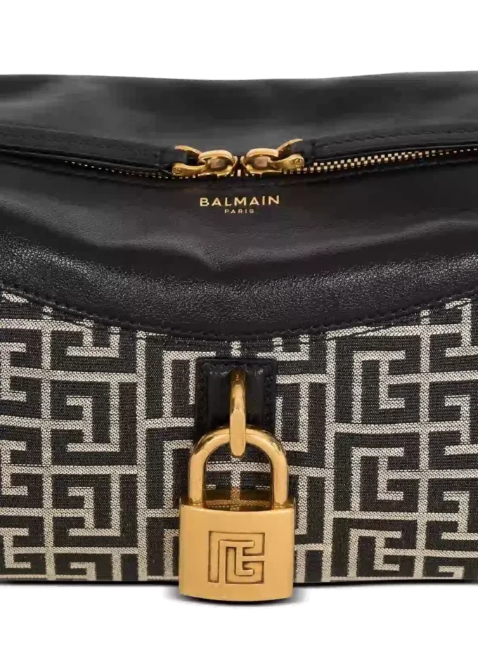 Borsa a tracolla Pulse in jacquard monogramma e pelle di vitello Borsa a tracolla Pulse in jacquard monogramma e pelle di vitello