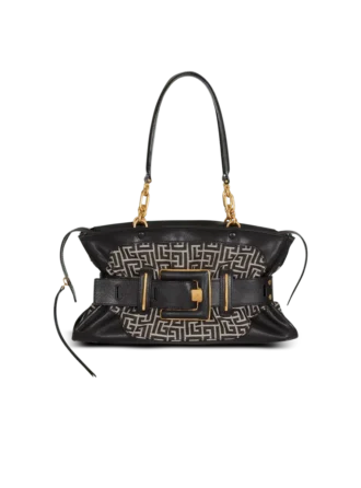 Borsa Anthem in pelle e jacquard monogramma