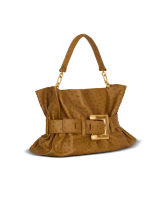 Borsa Anthem media in pelle di vitello goffrata