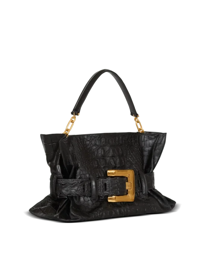 Borsa Anthem media in pelle di vitello goffrata con stampa coccodrillo Borsa Anthem media in pelle di vitello goffrata con stampa coccodrillo