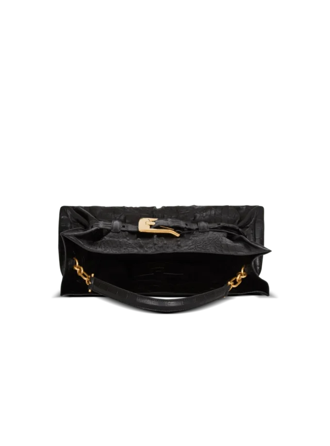 Borsa Anthem media in pelle di vitello goffrata con stampa coccodrillo Borsa Anthem media in pelle di vitello goffrata con stampa coccodrillo