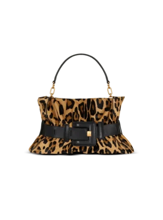 Borsa Anthem Medium in pelle di cavallino con stampa leopardata