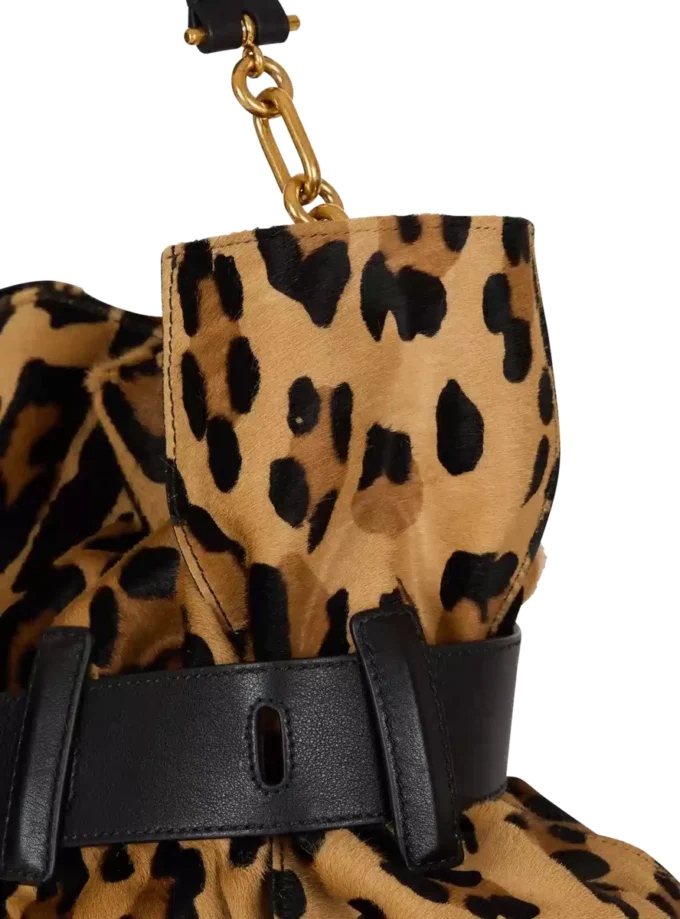 Borsa Anthem Medium in pelle di cavallino con stampa leopardata Borsa Anthem Medium in pelle di cavallino con stampa leopardata