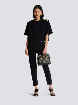 Borsa B-Buzz 23 in jacquard e pelle