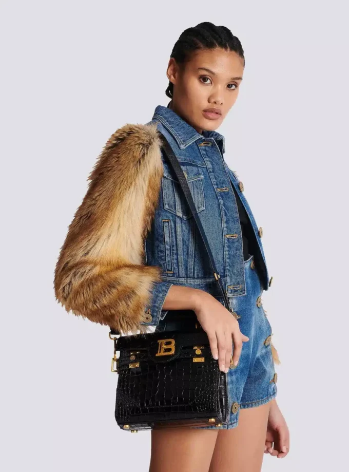 Borsa B-Buzz 23 in pelle con stampa cocco Borsa B-Buzz 23 in pelle con stampa cocco