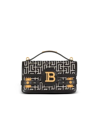 Borsa B-Buzz Shoulder 24 in pelle di vitello e tela jacquard PB
