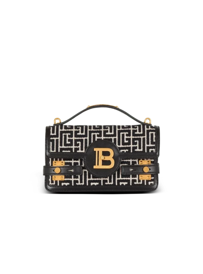 Borsa B-Buzz Shoulder 24 in pelle di vitello e tela jacquard PB Borsa B-Buzz Shoulder 24 in pelle di vitello e tela jacquard PB