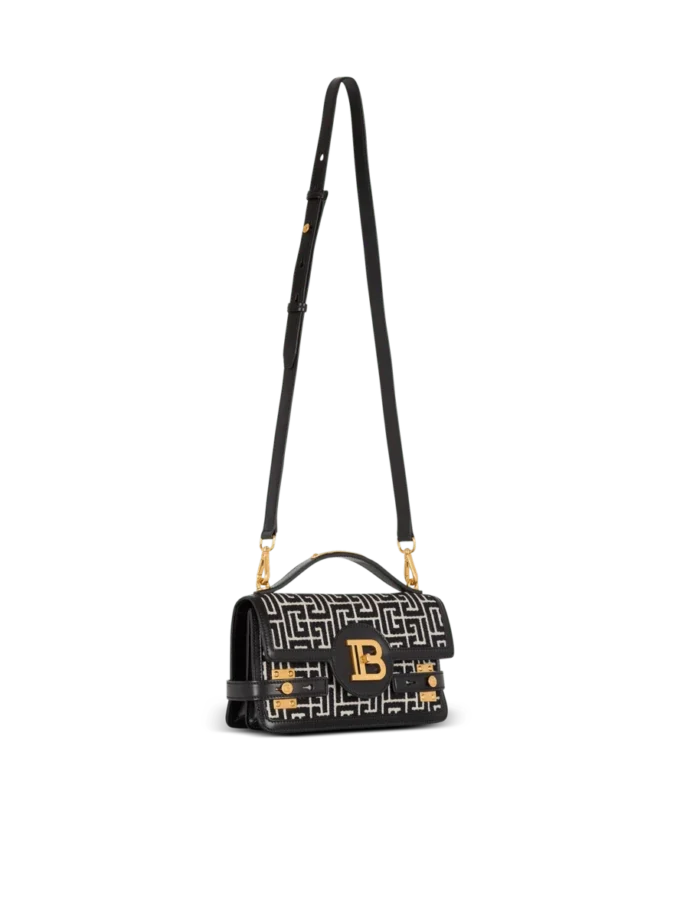 Borsa B-Buzz Shoulder 24 in pelle di vitello e tela jacquard PB Borsa B-Buzz Shoulder 24 in pelle di vitello e tela jacquard PB