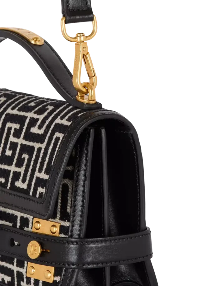 Borsa B-Buzz Shoulder 24 in pelle di vitello e tela jacquard PB Borsa B-Buzz Shoulder 24 in pelle di vitello e tela jacquard PB