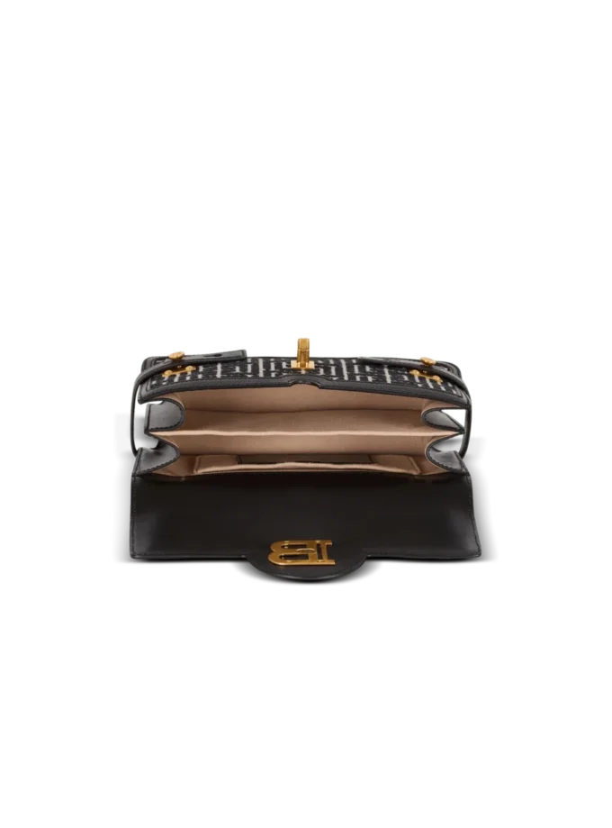 Borsa B-Buzz Shoulder 24 in pelle di vitello e tela jacquard PB Borsa B-Buzz Shoulder 24 in pelle di vitello e tela jacquard PB