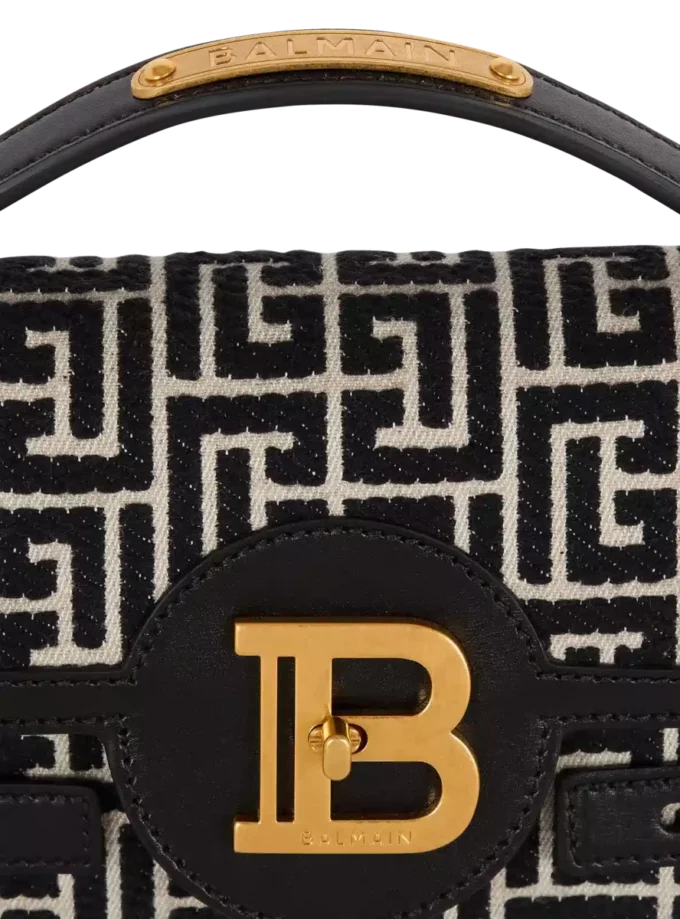 Borsa B-Buzz Shoulder 24 in pelle di vitello e tela jacquard PB Borsa B-Buzz Shoulder 24 in pelle di vitello e tela jacquard PB