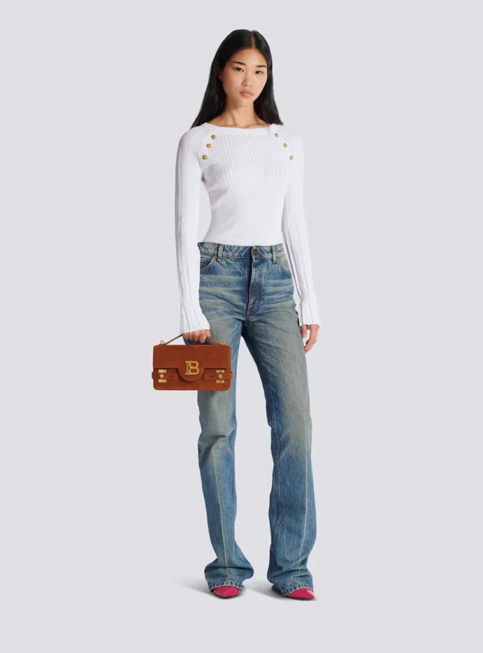 Borsa B-Buzz Shoulder 24 in pelle scamosciata Borsa B-Buzz Shoulder 24 in pelle scamosciata
