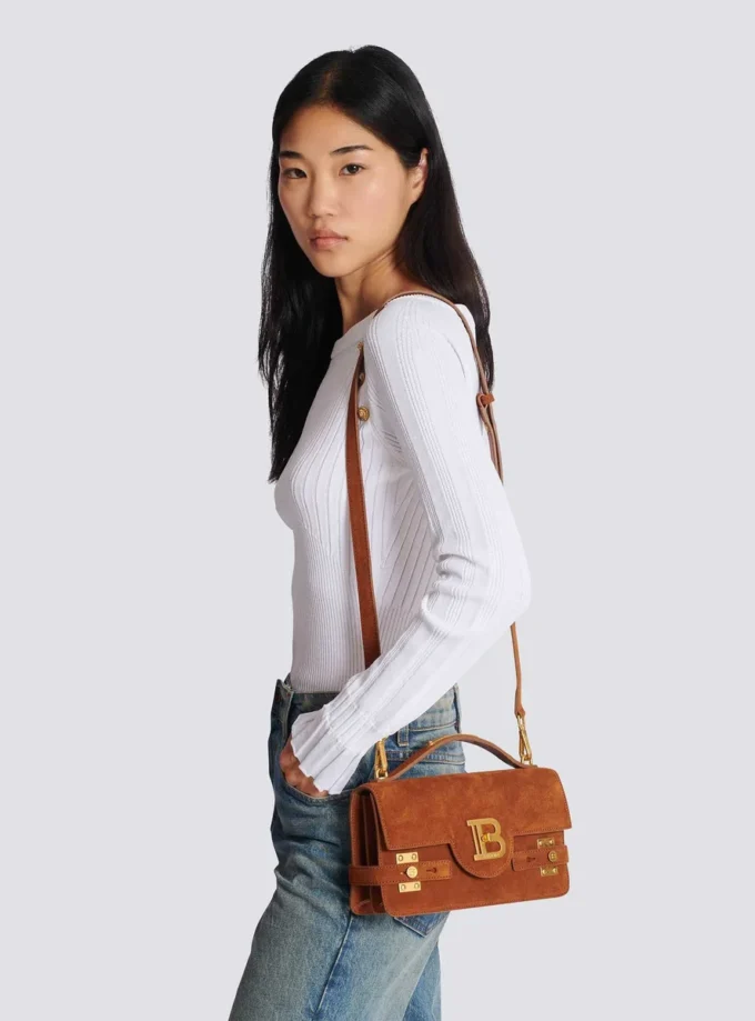 Borsa B-Buzz Shoulder 24 in pelle scamosciata Borsa B-Buzz Shoulder 24 in pelle scamosciata