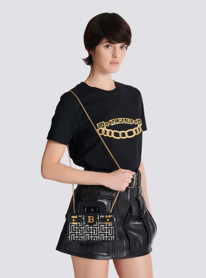 Borsa B-Buzz Small Top Handle in tela monogrammata e pelle Borsa B-Buzz Small Top Handle in tela monogrammata e pelle