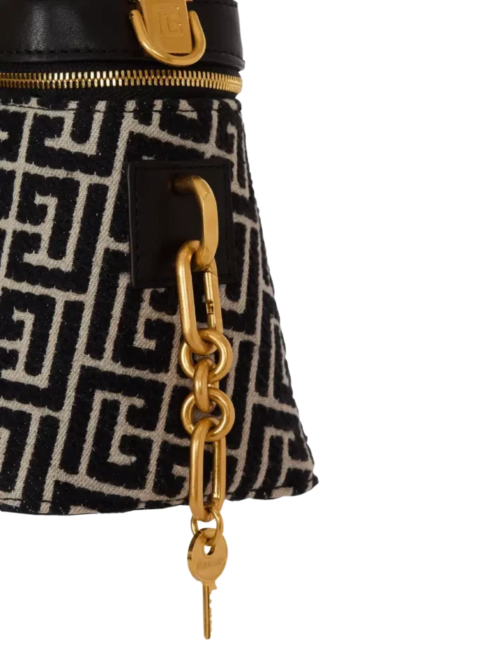Borsa Pulse Vanity in tela jacquard monogrammata e pelle