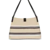 Borsa Shopper media in tela e pelle di vitello Borsa Shopper media in tela e pelle di vitello
