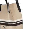 Borsa Shopper media in tela e pelle di vitello Borsa Shopper media in tela e pelle di vitello
