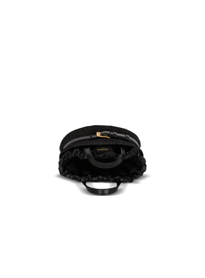 Borsa Shuffle Mini in pelle di vitello e rafia