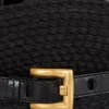 Borsa Shuffle Mini in pelle di vitello e rafia