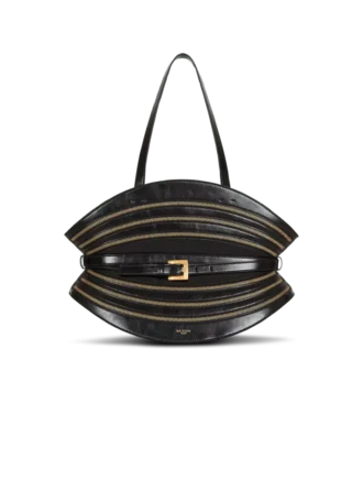 Borsa Shuffle Zips media in pelle di vitello