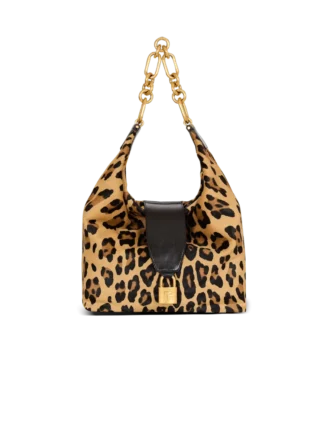 Borsa Sync Hobo in pelle con stampa leopardata